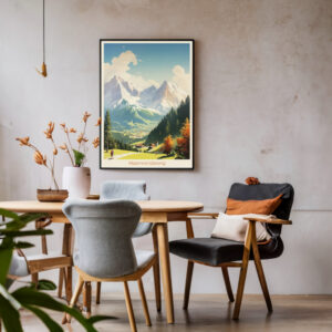 Bayern Alpenwanderung Retro-Travel-Poster - Vintage Kunstdruck