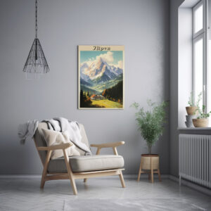 Schönes Travel Poster Alpenlandschaft Bayern - Bergpanorama Wandkunst