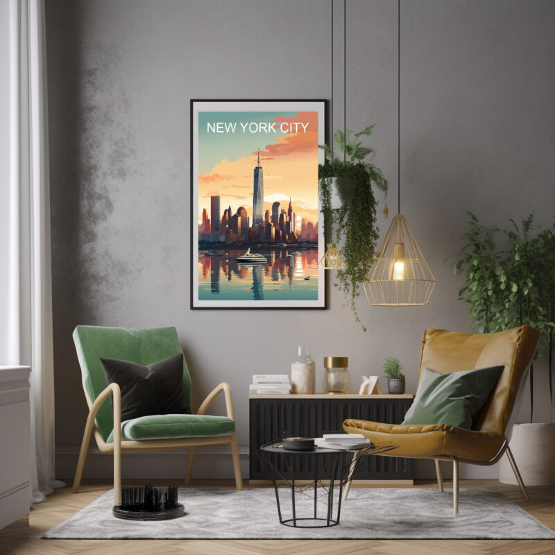 Travel Poster New York Freedom Tower