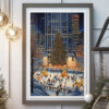 Travel Poster Rockefeller Center Weihnachtsbaum