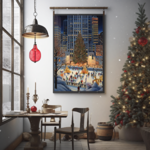 Travel Poster Rockefeller Center Weihnachtsbaum