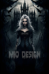 Gothic Poster Gothic Frau mit Gespensterschloss