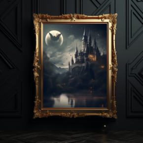 Gothic Poster Gruselschloss mit Vampir