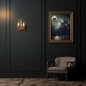 Gothic Poster Gruselschloss mit Vampir