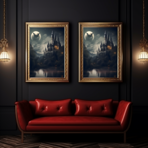 Gothic Poster Gruselschloss mit Vampir
