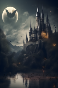 Gothic Poster Gruselschloss mit Vampir