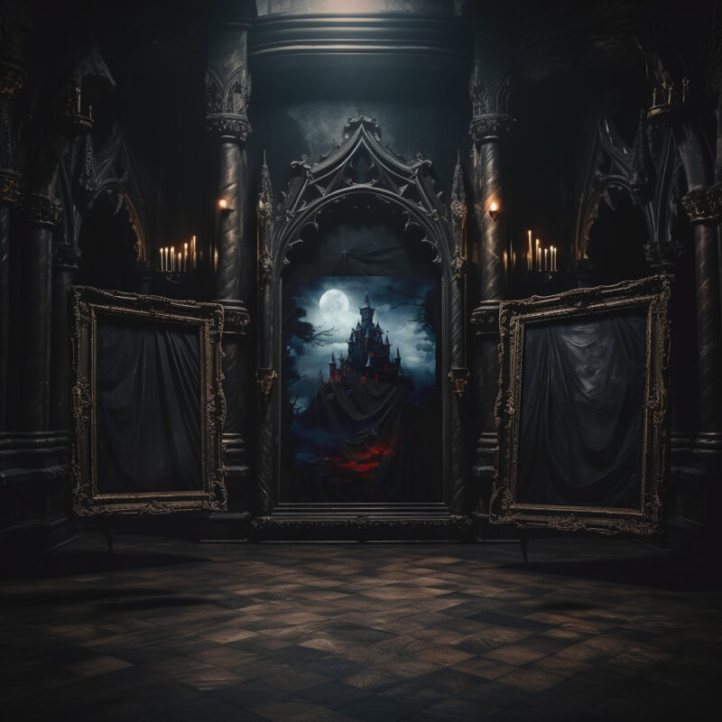 Poster Gothic Mystic Castle, Geisterschloss, dunkel und mystisch