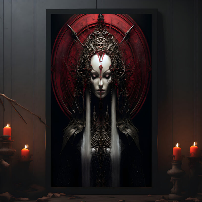 Poster Priesterin der Dunkelheit aus der Black Szene.