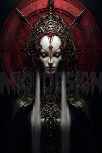 Poster Priesterin der Dunkelheit aus der Black Szene.