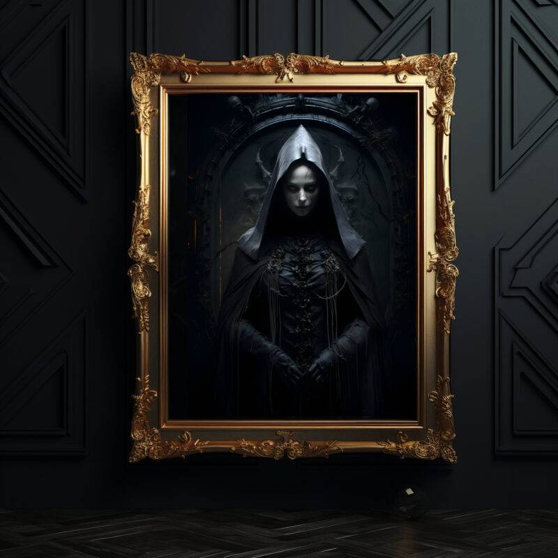 Gothic Poster Prophetin der Dunkelheit, mystic poster black