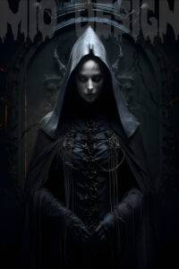 Gothic Poster Prophetin der Dunkelheit, mystic poster black