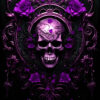 Gothic Poster mit Totenkopf skull violett