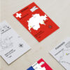 Reiseposter mit dem Umriss von Schweiz, individuell anpassbar mit Passendem Reisefahrzeug, Jahr und Namen der Teilnehmer