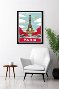Paris Eiffelturm Frankreich Retro-Travel-Poster