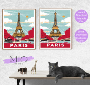 Paris Eiffelturm Frankreich Retro-Travel-Poster