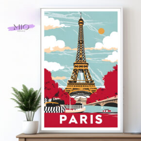 Paris Eiffelturm Frankreich Retro-Travel-Poster
