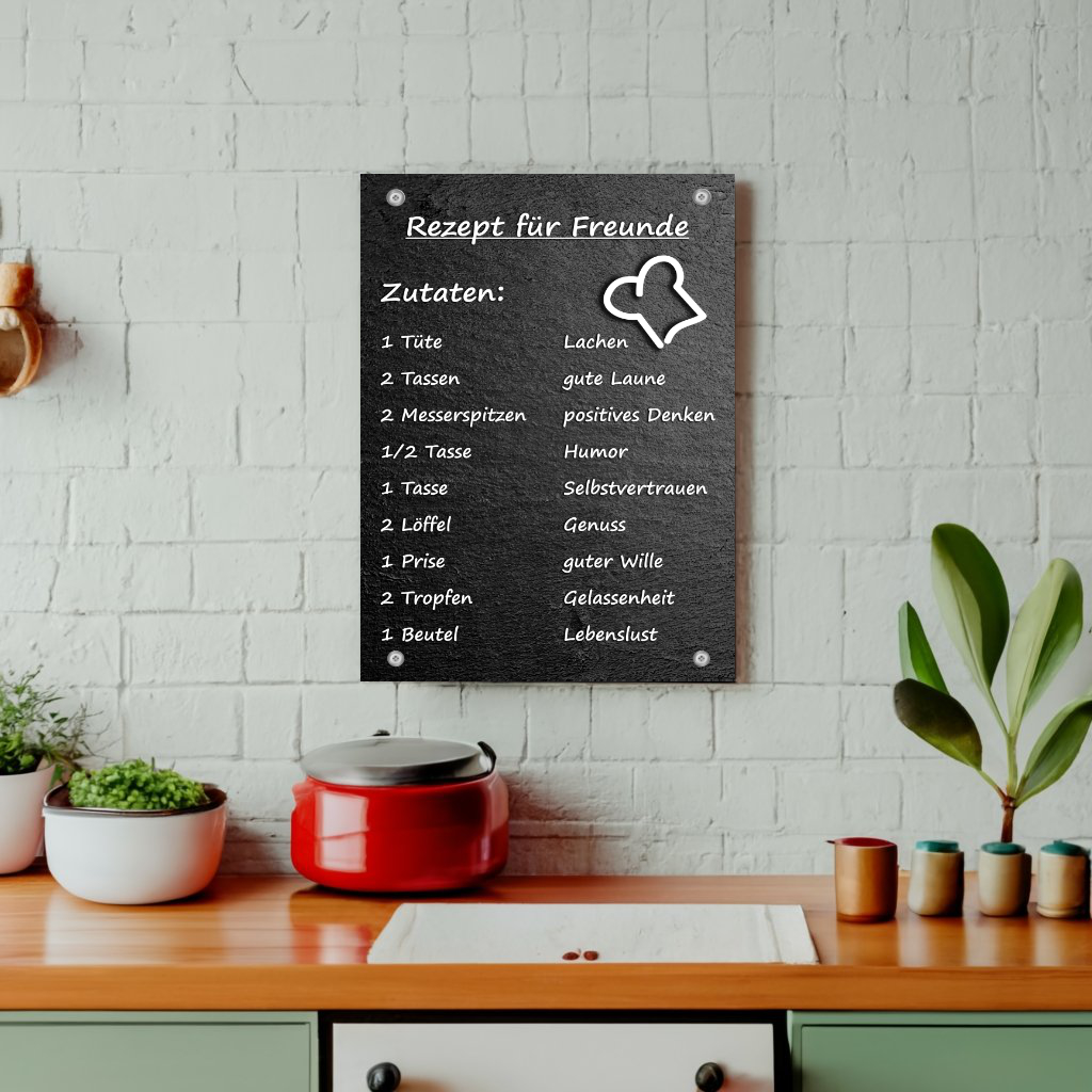 Poster für Freunde mit Spruch, Geschenk für Freunde, Rezept für